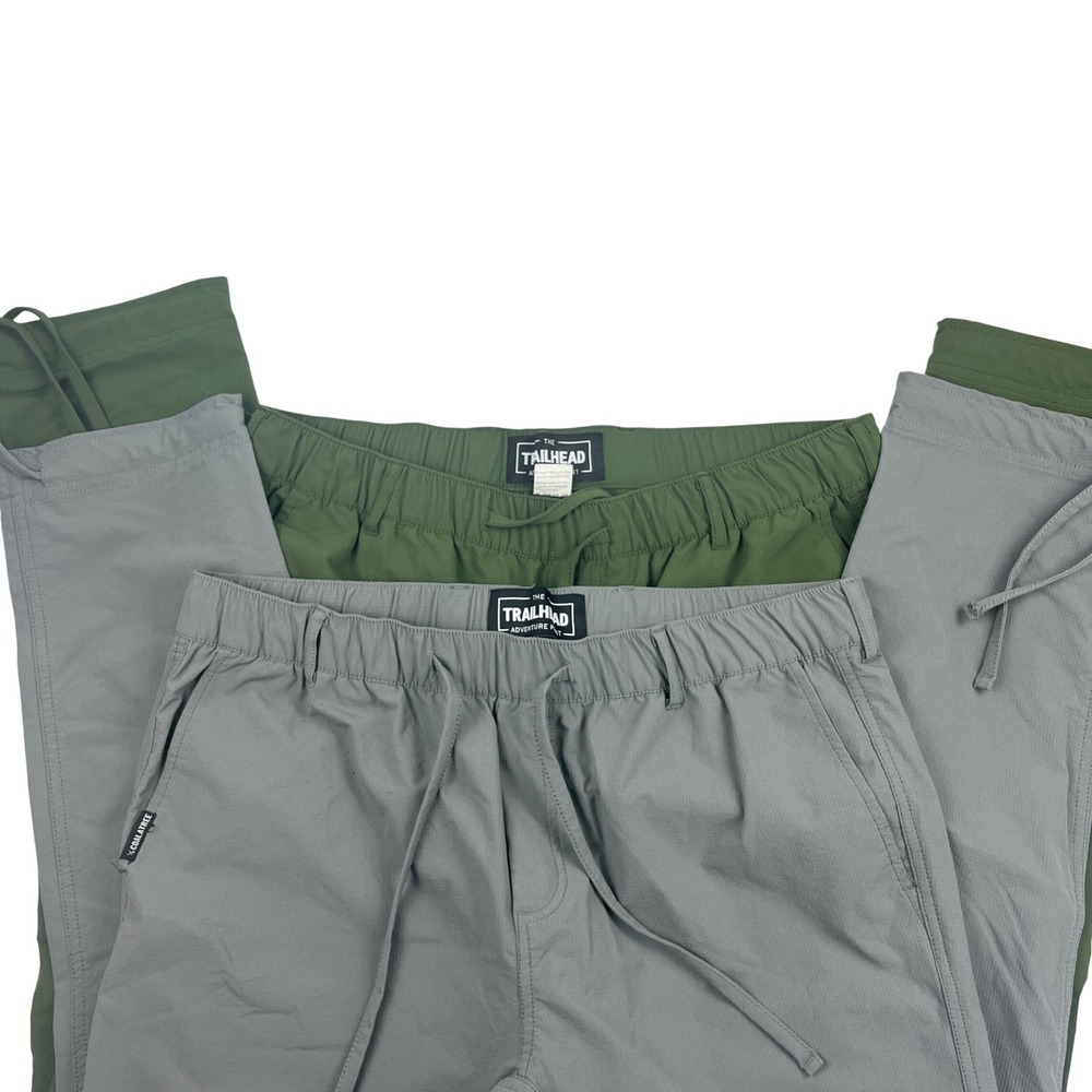 Coalatree Trailhead Adventure Pants Mens XL Slim Green Gray Lot of 2 Hiking